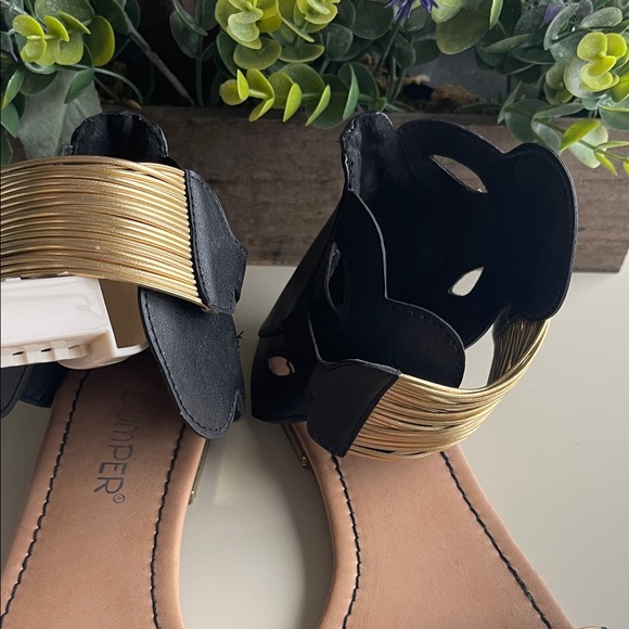 Bumper Black and Gold Women's Sandals - Picture 8 of 8